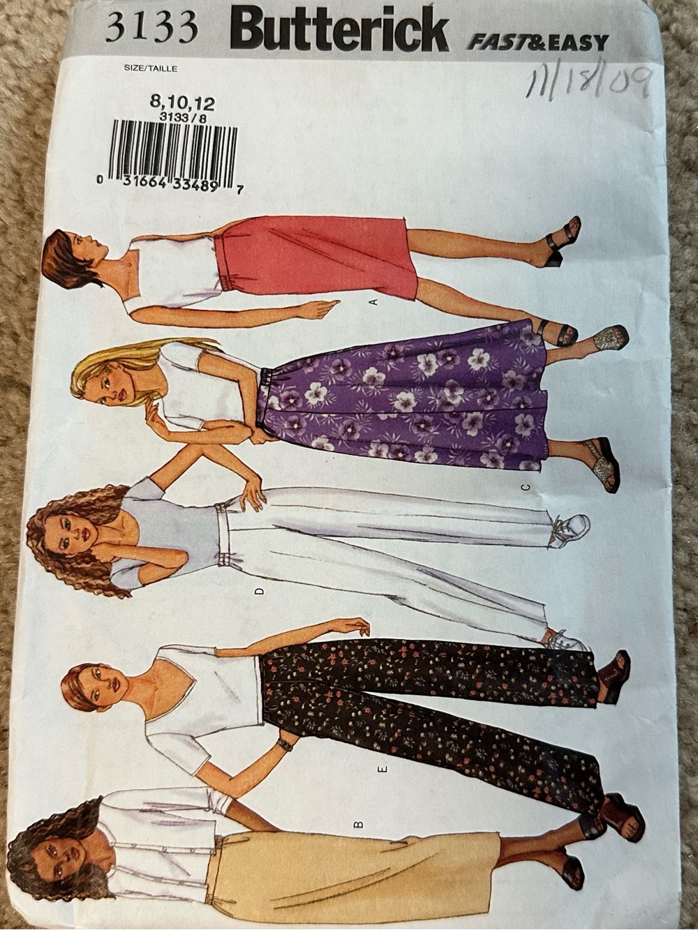 Butterick Skirt Patterns Size 8, 10, 12